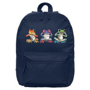 No Evil Colorful Frogs 16 in Basic Backpack