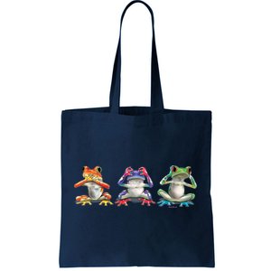 No Evil Colorful Frogs Tote Bag