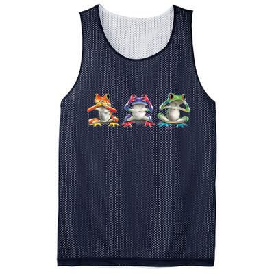 No Evil Colorful Frogs Mesh Reversible Basketball Jersey Tank