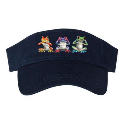 No Evil Colorful Frogs Valucap Bio-Washed Visor