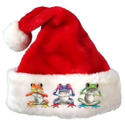 No Evil Colorful Frogs Premium Christmas Santa Hat