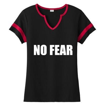 No Fear Word Imprint Ladies Halftime Notch Neck Tee