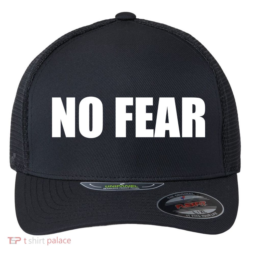No Fear Word Imprint Flexfit Unipanel Trucker Cap