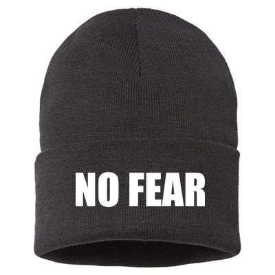 No Fear Word Imprint Sustainable Knit Beanie