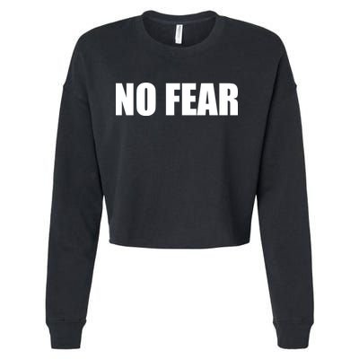 No Fear Word Imprint Cropped Pullover Crew