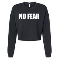No Fear Word Imprint Cropped Pullover Crew