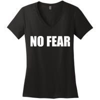 No Fear Word Imprint Women's V-Neck T-Shirt