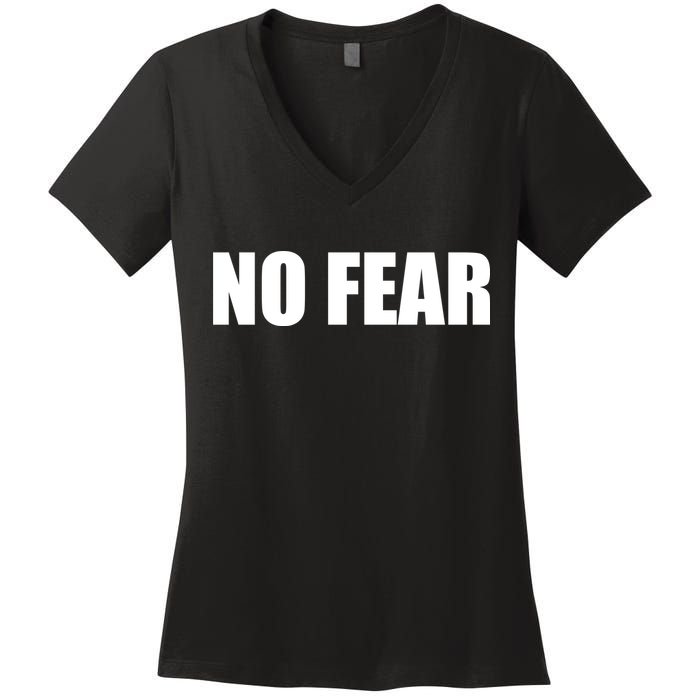 No Fear Word Imprint Women's V-Neck T-Shirt