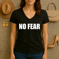 No Fear Word Imprint Women's V-Neck T-Shirt