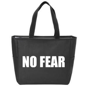 No Fear Word Imprint Zip Tote Bag