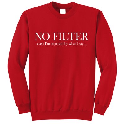 No Filter Even I'm Surprised By What You Say Sweatshirt