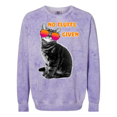 No Fluffs Given Kitten Sunglasses Colorblast Crewneck Sweatshirt