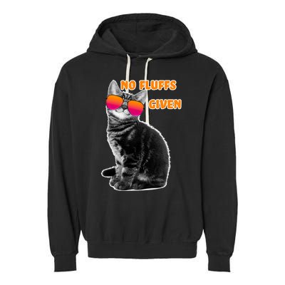 No Fluffs Given Kitten Sunglasses Garment-Dyed Fleece Hoodie