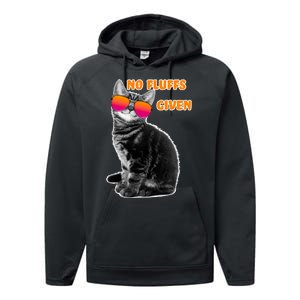 No Fluffs Given Kitten Sunglasses Performance Fleece Hoodie