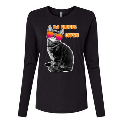 No Fluffs Given Kitten Sunglasses Womens Cotton Relaxed Long Sleeve T-Shirt