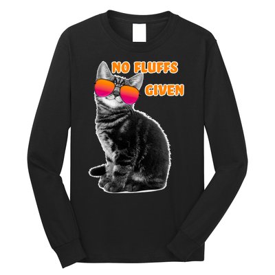 No Fluffs Given Kitten Sunglasses Long Sleeve Shirt