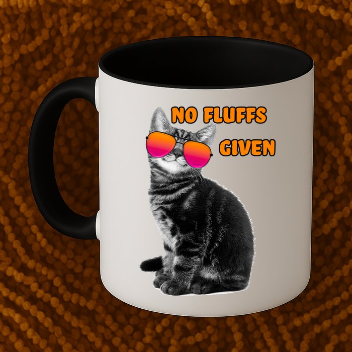 No Fluffs Given Kitten Sunglasses Mug