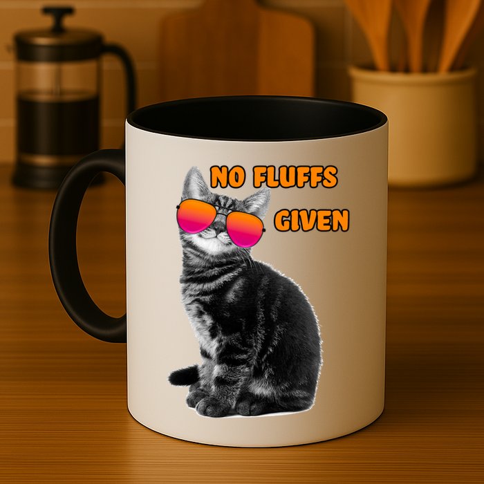 No Fluffs Given Kitten Sunglasses Mug