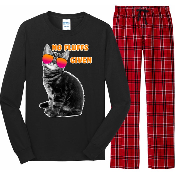 No Fluffs Given Kitten Sunglasses Long Sleeve Pajama Set