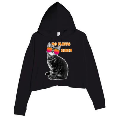 No Fluffs Given Kitten Sunglasses Crop Fleece Hoodie