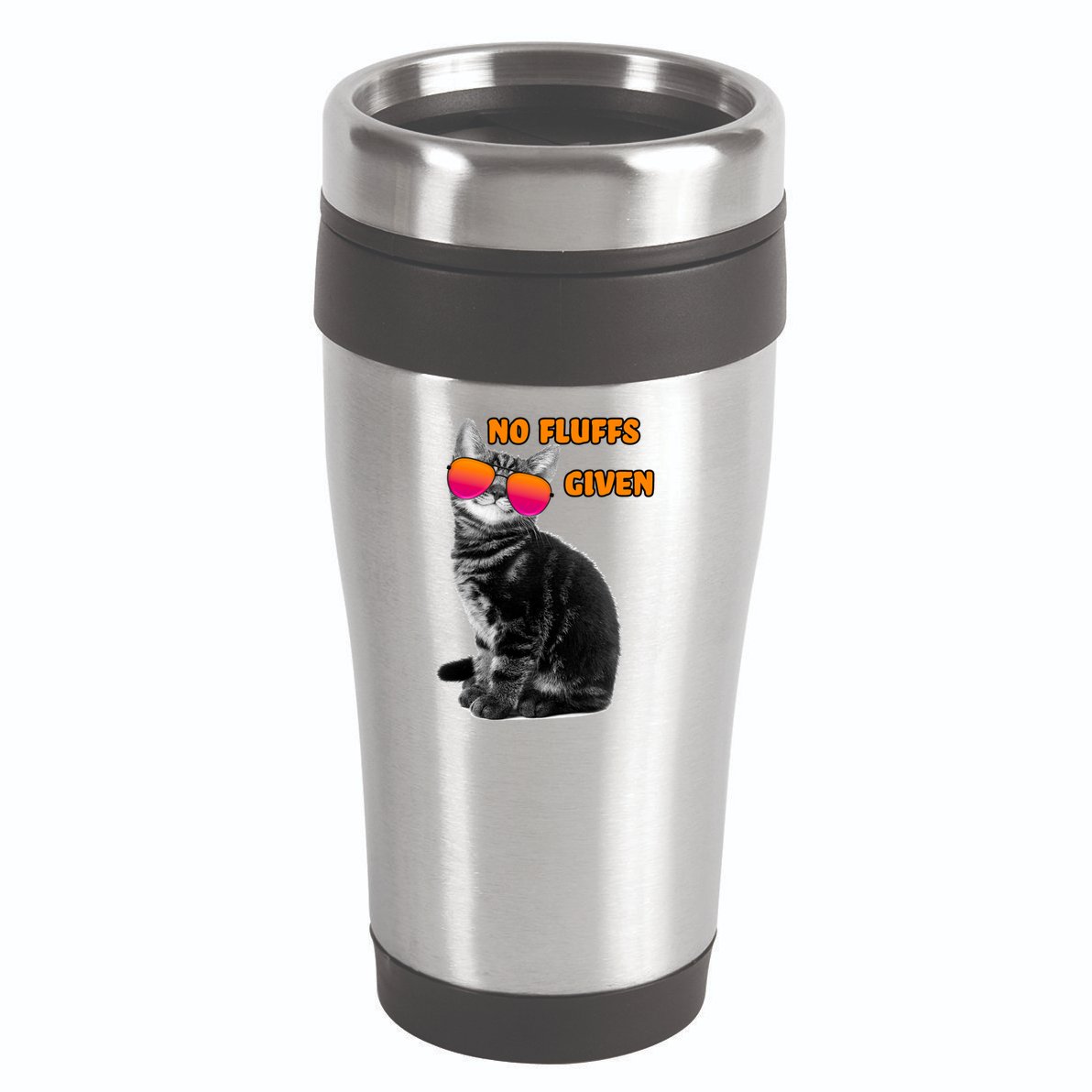 No Fluffs Given Kitten Sunglasses 16oz Travel Tumbler
