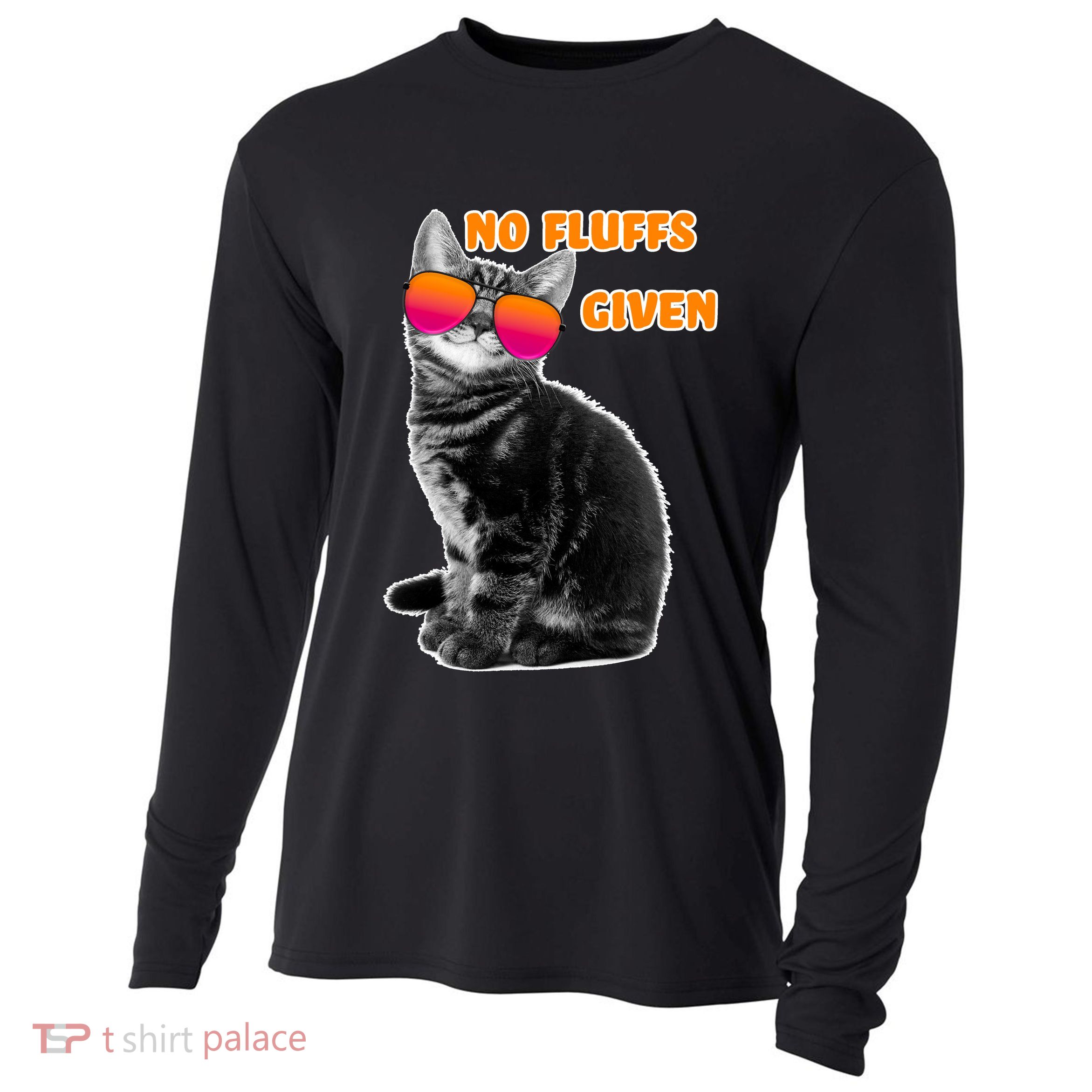 No Fluffs Given Kitten Sunglasses Cooling Performance Long Sleeve Crew
