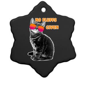 No Fluffs Given Kitten Sunglasses Ceramic Star Ornament