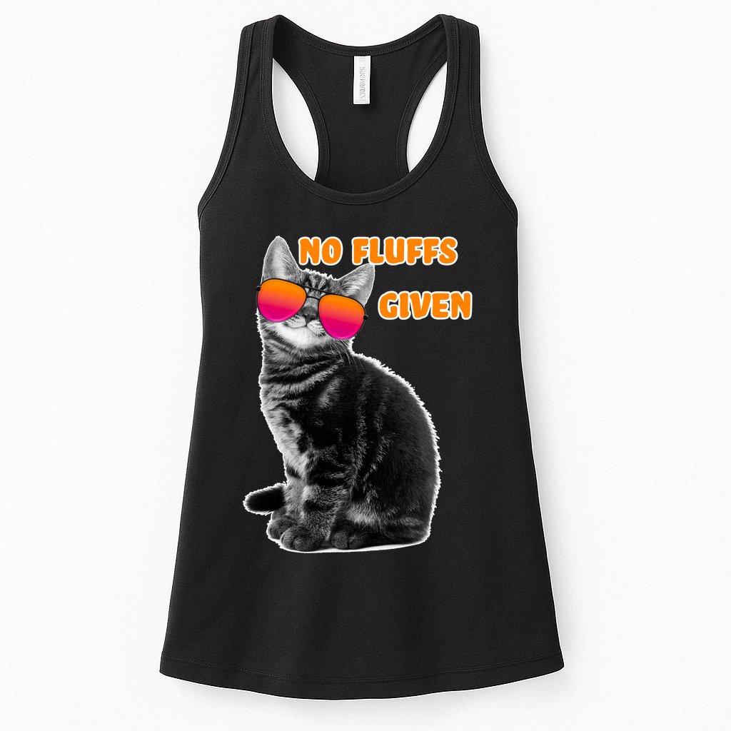No Fluffs Given Kitten Sunglasses Womens Tank Top