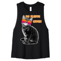 No Fluffs Given Kitten Sunglasses Women's Racerback Cropped Tank