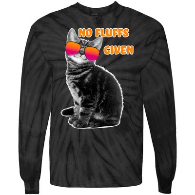 No Fluffs Given Kitten Sunglasses Tie-Dye Long Sleeve Shirt