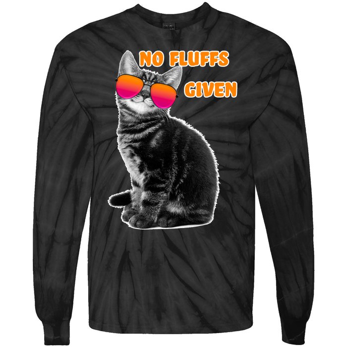 No Fluffs Given Kitten Sunglasses Tie-Dye Long Sleeve Shirt