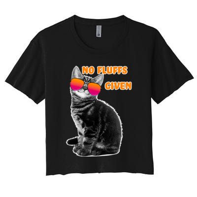 No Fluffs Given Kitten Sunglasses Crop Top