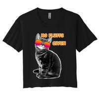 No Fluffs Given Kitten Sunglasses Women's Crop Top Tee
