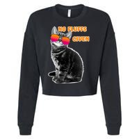 No Fluffs Given Kitten Sunglasses Cropped Pullover Crew