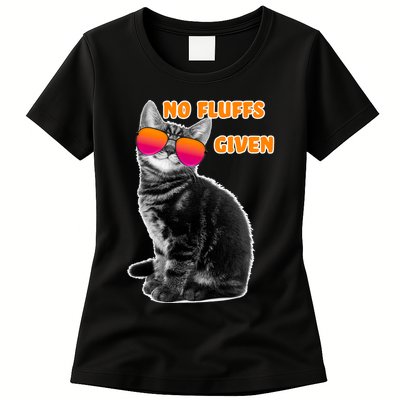 No Fluffs Given Kitten Sunglasses Womens T-Shirt