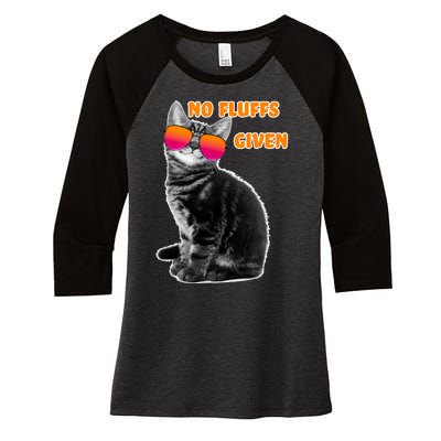 No Fluffs Given Kitten Sunglasses Women's Tri-Blend 3/4-Sleeve Raglan Shirt