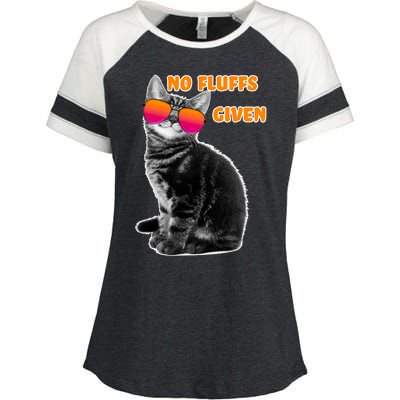 No Fluffs Given Kitten Sunglasses Enza Ladies Jersey Colorblock Tee