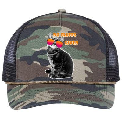 No Fluffs Given Kitten Sunglasses Retro Rope Trucker Hat Cap