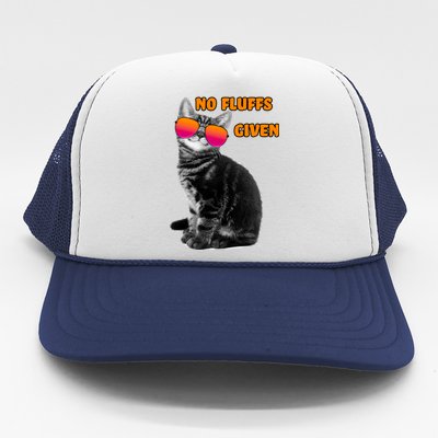 No Fluffs Given Kitten Sunglasses Trucker Hat