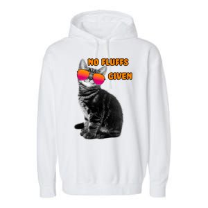 No Fluffs Given Kitten Sunglasses Garment-Dyed Fleece Hoodie