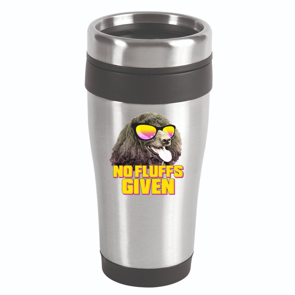 No Fluffs Given Poodle 16oz Travel Tumbler