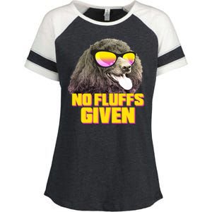 No Fluffs Given Poodle Enza Ladies Jersey Colorblock Tee