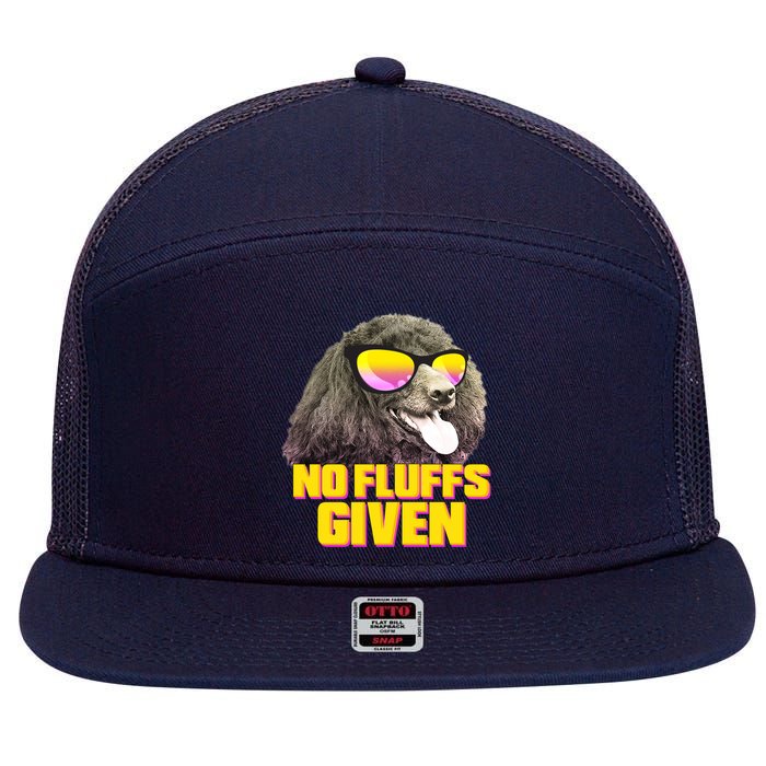 No Fluffs Given Poodle 7 Panel Mesh Trucker Snapback Hat