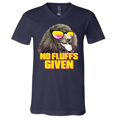 No Fluffs Given Poodle V-Neck T-Shirt