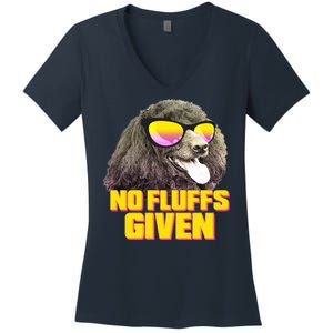 No Fluffs Given Poodle Women's V-Neck T-Shirt