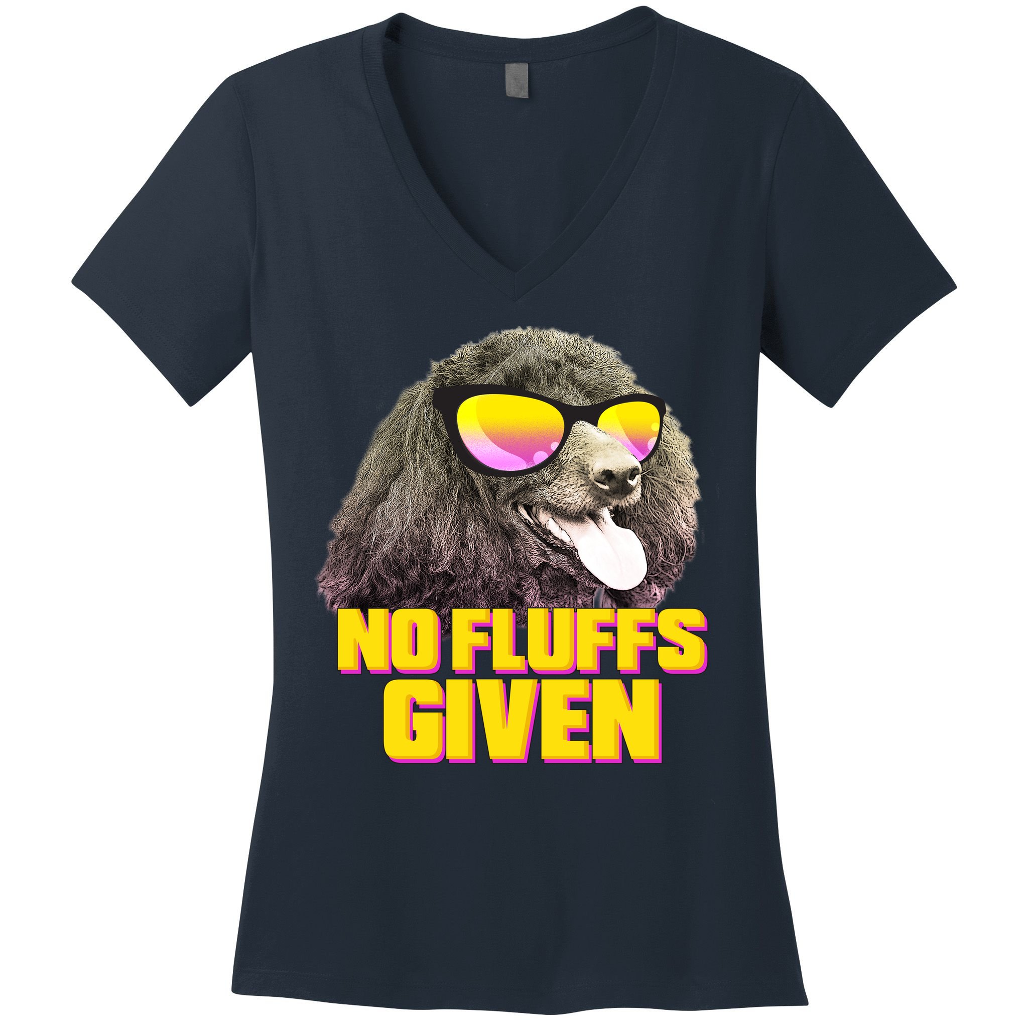 No Fluffs Given Poodle Women's V-Neck T-Shirt