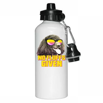 No Fluffs Given Poodle Aluminum Water Bottle