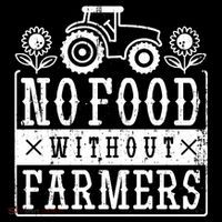 No Food Without Farmers Stripe Pom Pom Beanie