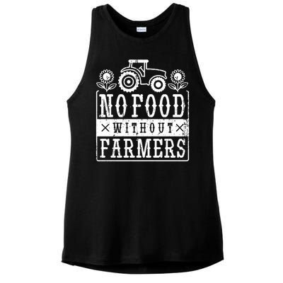 No Food Without Farmers Ladies PosiCharge Tri-Blend Wicking Tank