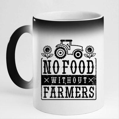 No Food Without Farmers 11oz Black Color Changing Mug